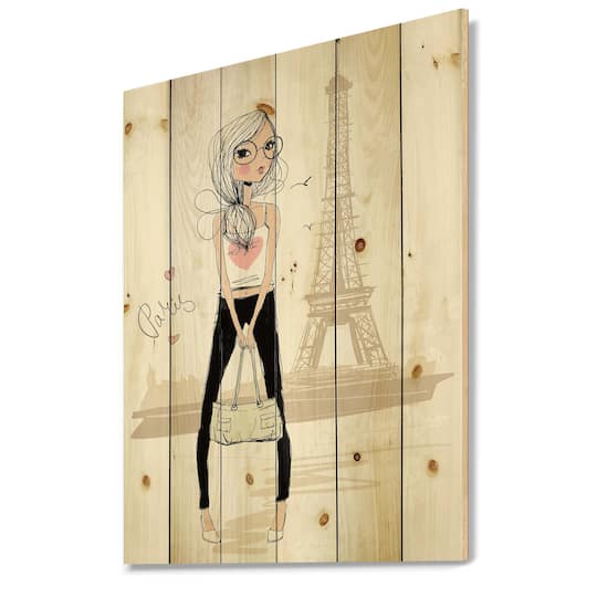 Designart - Cute Girl By The Tour Eiffel In Paris